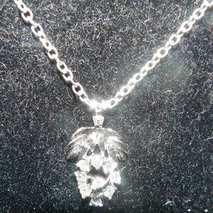 Elegant Sterling Silver Leaf Pendant with Silver Plated Chain